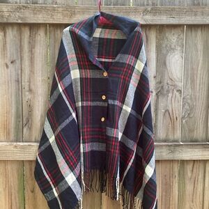 PS black plaid three button wrap